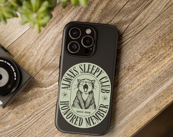 Always Sleepy iPhone Case - Phone case for cat fans & sleepyheads with retro print - Gift idea - Statement Phone Case