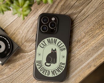 Cat Mom Club iPhone Case - Vintage Cat Phonecase - Gift for Cat Moms with Style