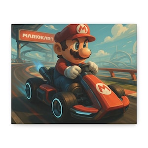 Leinwand Kunst, Videospiel Dekor, Geschenk für Gamer, Kinderzimmer Wand Kunst, Mario Poster, Dekoration für Spielzimmer