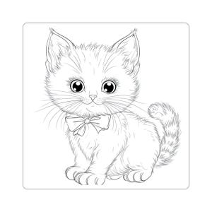 Cute Cat Kiss-Cut Stickers, Whimsical Cat Art, Perfect for Laptop, Journal, Scrapbooking, Cat Lovers Gifts