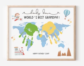 Grandpa Handprint Art Template, Father's Day Keepsake (Digital Download)