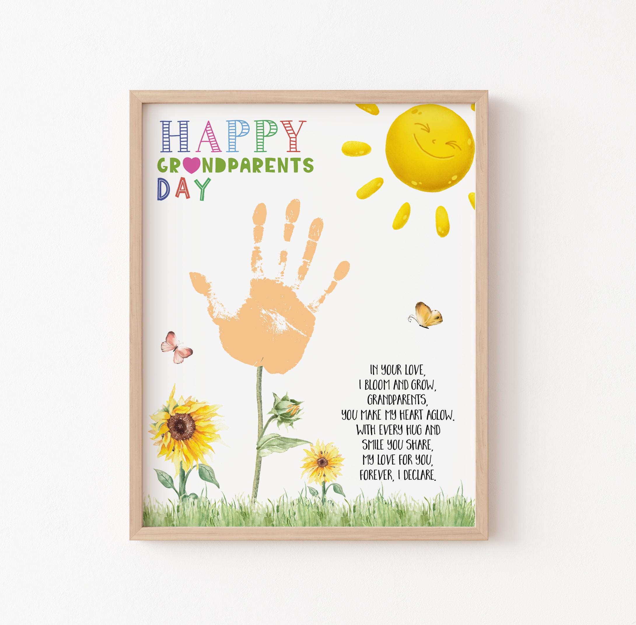 Grandparents Day Handprint Template: Sunflower Design With Poem From ...