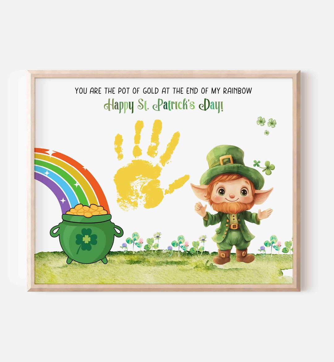 Pot of Gold Handprint Craft: St Patricks Day Kids Hand Art, Printable ...