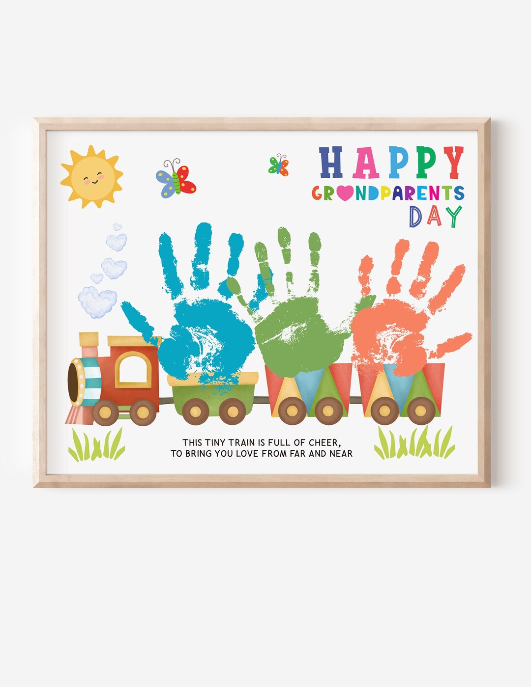 Grandparents Day Train Handprint Art Keepsake: DIY Craft (digital ...