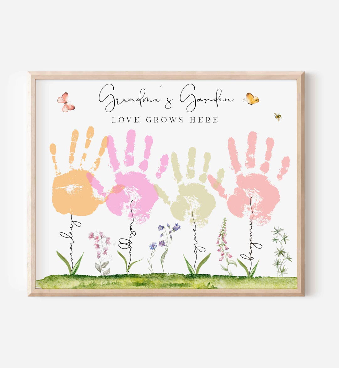 Mothers Day Grandma Handprint Craft: Grandmas Garden Kids Hand Print ...