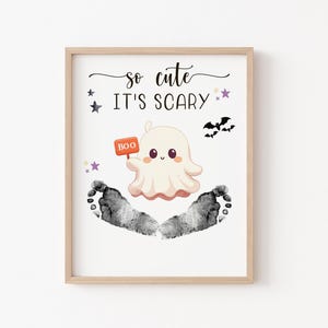 It’s Scary Ghost Feet Art: Halloween Footprint Craft for Newborn (Infant DIY Memory)