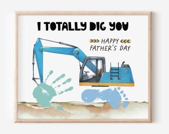 Fathers Day Footprint Craft Template: I Dig You from Baby or Toddler (Daycare Keepsake)