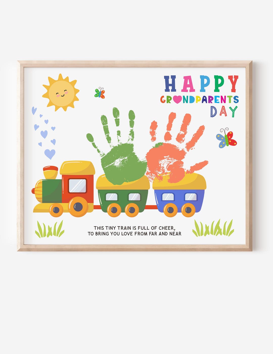 Train Handprint Art: Grandparents Day Keepsake Gift (digital Download ...