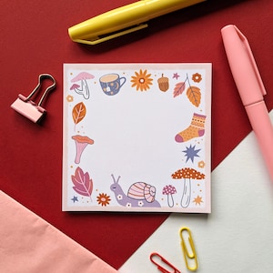 Cosy Autumn Cottagecore Memo Pad, Fall Stationery image 1