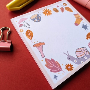 Cosy Autumn Cottagecore Memo Pad, Fall Stationery image 5