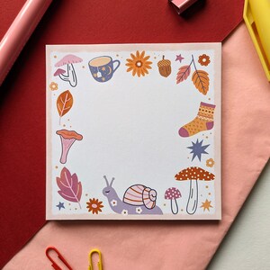 Cosy Autumn Cottagecore Memo Pad, Fall Stationery image 3