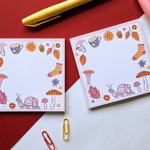 Cosy Autumn Cottagecore Memo Pad, Fall Stationery image 2