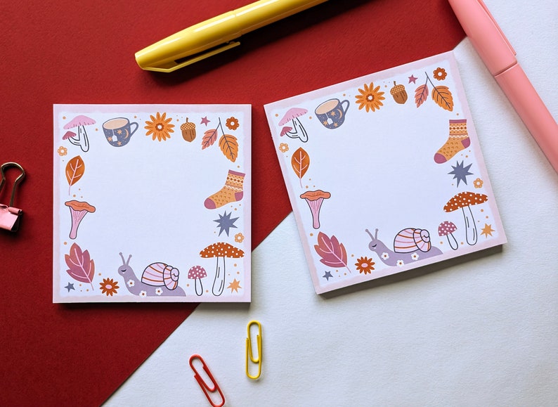 Cosy Autumn Cottagecore Memo Pad, Fall Stationery image 2