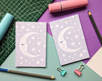 Magical Moon Whimsigoth Mini Notepad, Cute Notepad, Magical Stationery