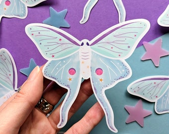 Magical Luna Moth Sticker, Pastel Moth Sticker, Journalling, Scrapbooking
