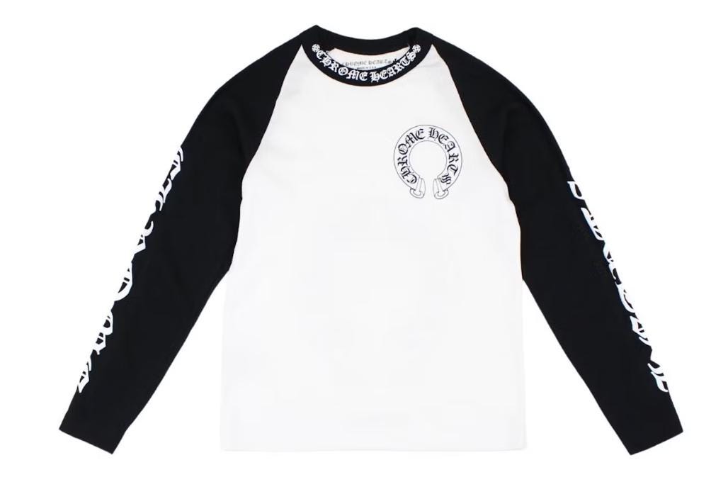 Gothic Streetwear Long Sleeve Baseball Tee: Unisex Black & White