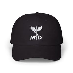 Doktorhut, gestickter medizinischer Symbolhut, Geschenk für Mediziner, Medizinstudierende, Abschlussgeschenke für die Papageien, Kappe