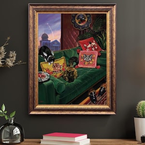 Vintage Cat Painting Digital Print