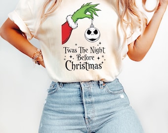 Grinch Hand Christmas PNG, Twas The Night Before Christmas Sublimation, Spooky Holiday Clipart, Gothic Xmas Ornament Design