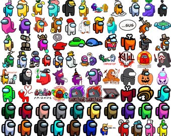 190+Among Us SVG Bundle, Birthday PNG, Gaming Clipart, Among Us Characters, Digital Download, Cricut Cut Files