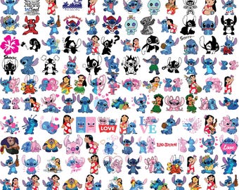970+Lilo and Stitch Layered Clipart Bundle Unique Designs Cricut, Silhouette Vector Files for Crafts and DIY