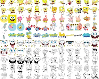 130+Funny Cute Ocean Sponge Stickers – Retro Cartoon Character Vinyl Pack, Perfect Gift for Kids, Teens & Cartoon Lovers