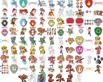 530+Files Ruppy Patrol İnspired Digital Downloads Dog Cartoon Vector Files