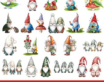 Paquete PNG de gnomos navideños: 22 adorables imágenes prediseñadas de gnomos navideños, gráficos de sublimación invernales, gnomos escandinavos y pegatinas navideñas imprimibles.