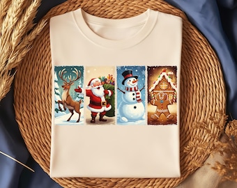 Cute Christmas Bookmark Set Printable, Santa Snowman Reindeer Gingerbread Holiday Bookmarks, Kids Reading Gift