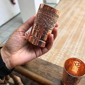Ayurvedic water cups made from 100% pure copper for wellness.