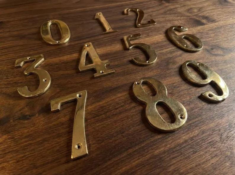 Numéro 0-9 de Rue en Métal, Numéro de Maison, Numéro de Porte Design