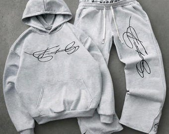 Grijze trainingspakset: uniseks hoodie en joggingbroek - Signature Streetwear