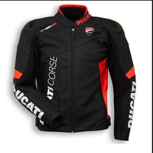 Ducati Racing Leather Jacket-Men's Premiem Biker Gear | Geniune Leather Motorcycle Riding Jacket