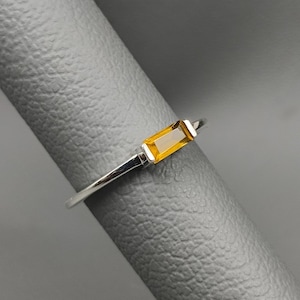 Citrine Ring, 925 Sterling Silver, Handmade Ring, Solid Silver Citrine Ring, Minimalist Ring, Ring For Women, Yellow Stone Ring, Dainty Ring