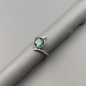 London Blue Topaz Ring, Handmade Ring, Round Cut Ring, Dainty Ring, 925 Silver Ring, Anniversary Gift, Ring For Women, Statement Ring