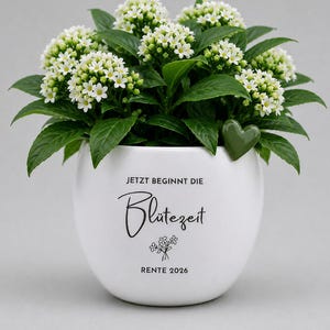 Personalisierter Blumentopf zur Rente | Geschenk zum Ruhestand | Rentengeschenk | Abschiedsgeschenk Keramikblumentopf