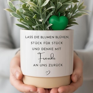 Abschiedsgeschenk Kollegin Kollege | Personalisierter Blumentopf Keramik | Geschenk Jobwechsel | Rente | Dankeschön Geschenk | Geschenkidee