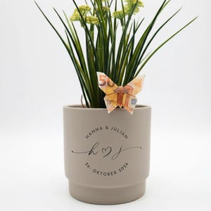 Maceta personalizada | Regalo de boda | Idea de regalo para los novios | Maceta de boda | Idea de regalo en efectivo | Compromiso | Aniversario