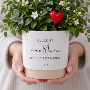 Glück ist eine Mama wie dich zu haben | Blumentopf für Mama personalisiert | Geschenk Mama | Keramik Blumentopf mit Spruch | Geschenkidee