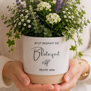 Personalisierter Blumentopf zur Rente | Geschenk zum Ruhestand | Rentengeschenk | Abschiedsgeschenk Keramikblumentopf