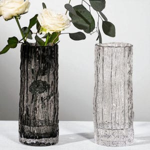 Transparent Glass Vase – Modern Vase for Dried or Fresh Flowers | Elegant Home & Desk Decoration
