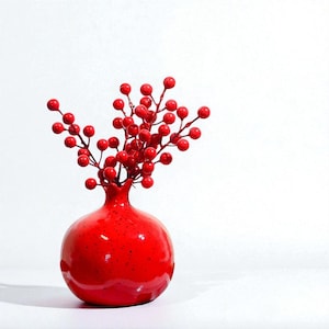 Pomegranate Ceramic Vase: Fruit-Inspired Home Decor Centerpiece