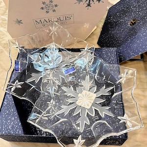 Waterford Marquis Winterfest Crystal Snowflake Luncheon Plates Set of 2 New