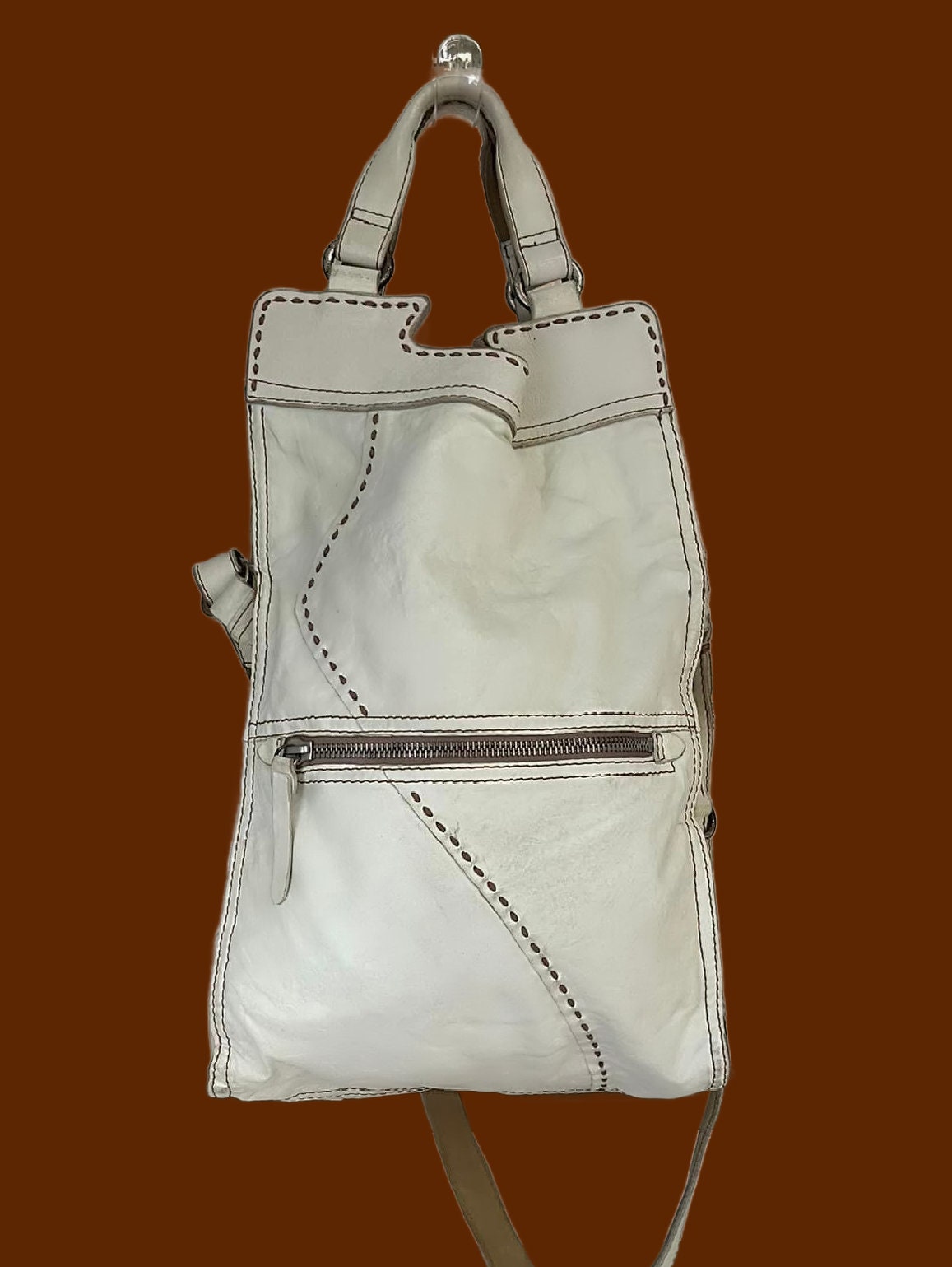 Lucky Brand Abbey Road Italian Soft Leather Crossbody Bag Purse Foldover Hobo Handbag
