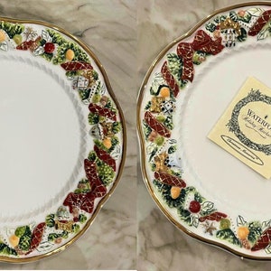 2 Waterford Fine China Christmas Memories Dessert Plates  Collection New in Box 8"