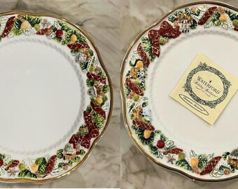 2 Waterford Fine China Christmas Memories Dessert Plates  Collection New in Box 8&quot;