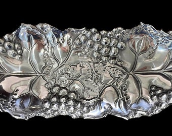 Arthur Court Grape Aluminum Serving Tray Signed Never Used in Box