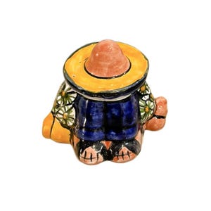 Talavera Pottery Mexico Siesta Sleeping Sombrero Man Hand Painted Accent Piece Figurine