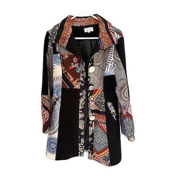 Adore Patchwork Print Jacket Size Small Boho Chic… - image 2