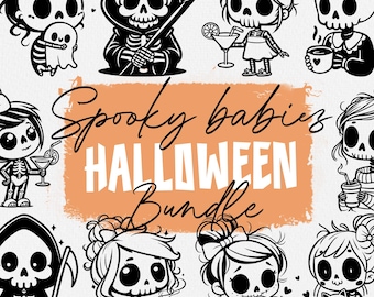 Spooky Halloween Baby SVG Clipart Bundle | Cricut, Sublimation